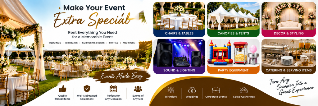 Event venue and equipment rental service in Abuja