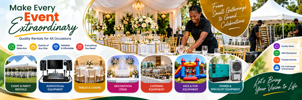 Rental equipment available for events and parties in Abuja