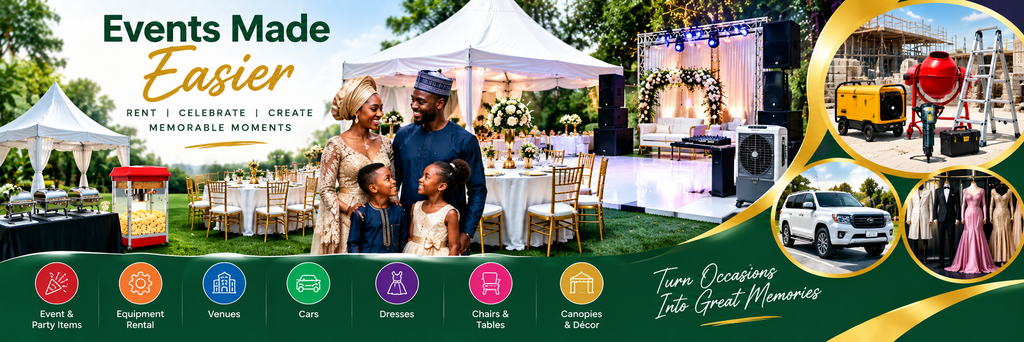 Event venue and equipment rental service in Abuja